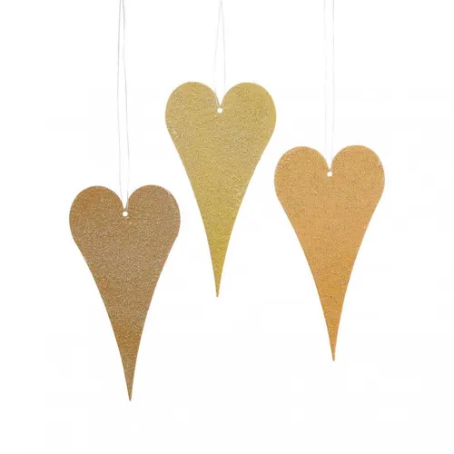 Hängedeko Fenster Metallherzen 6er Set Beige Gelb Orange für Hochzeiten