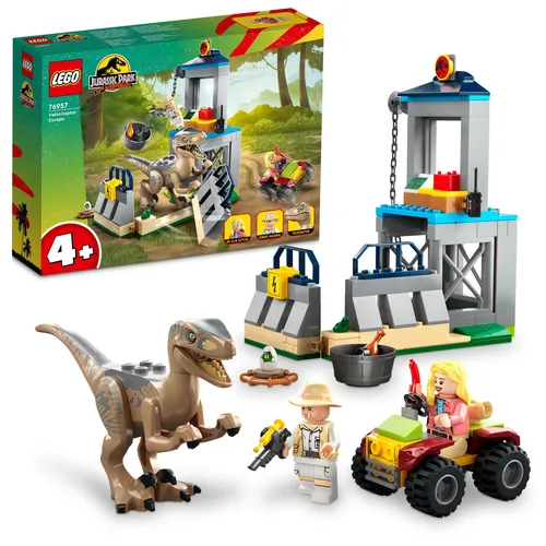 LEGO Jurassic WorldTM 76957 - Flucht des Velociraptors, kreatives Bauspielzeug für Kinder ab 4 Jahren, inspiriert von Jurassic Park