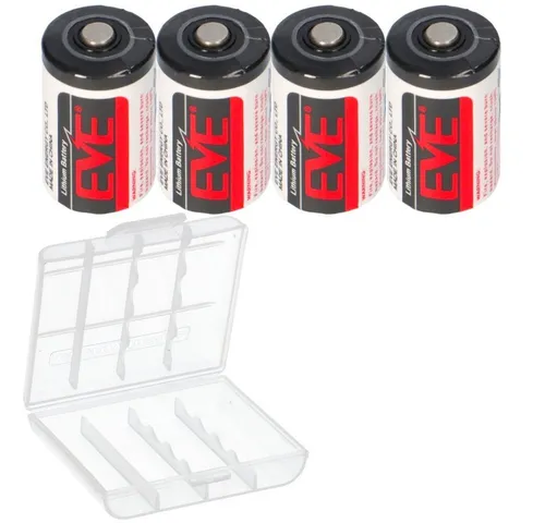 EVE 4x EVE Lithium 3,6V Batterie ER14250 1/2 AA ER 14250 + Box Batterie