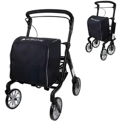 Einkaufsroller mit Rucksack Mobiclinic Zusammenklappbar Höhenverstellbar Max. Gewicht 136 kg 360-Grad-Räder Schwarz Formen
