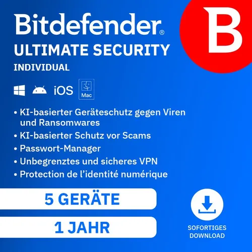 Produktbild Bitdefender Ultimate Security 2026 – Individuelle Cybersicherheit