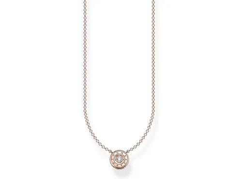 THOMAS SABO Kette Kreis mit Zirkonia Stein - Ketten für Damen, elegantes Collier aus 925er Sterlingsilber mit 750er Roségold-Vergoldung und funkelndem Zirkonia-Stein für einen glamourösen Look.
