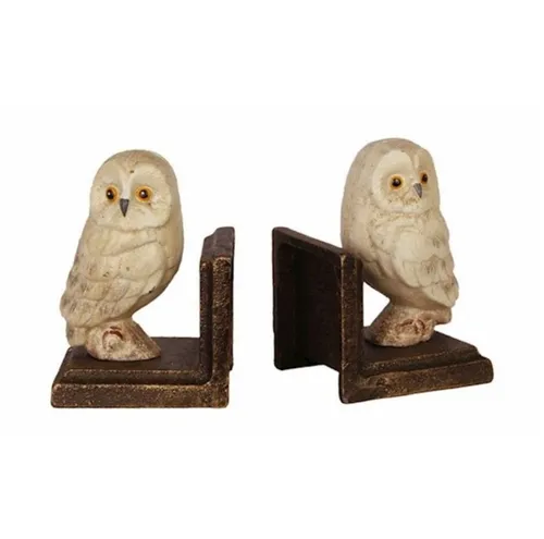 Eulen Buchstütze aus Gusseisen 2er Set im Antik-Stil - Dekorative Buchstütze im Eulen-Design aus robustem Gusseisen. Mit einer Höhe von 12,3 cm sorgt dieses 2er Set für stabilen Halt und verleiht jedem Regal einen charmanten Akzent.