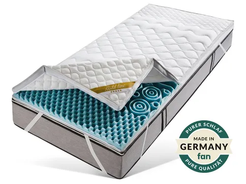 f.a.n. Topper Softly XXL Plus 90x200 cm – Komfort für erholsamen Schlaf - Genießen Sie höchsten Schlafkomfort mit dem f.a.n. Topper Softly XXL Plus! Der 7-Zonen-Kaltschaum sorgt für optimale Körperanpassung und reduziert Druckpunkte. Atmungsaktiver Bezug mit Klimaband für beste Belüftung. Ideal für alle Schlafpositionen.