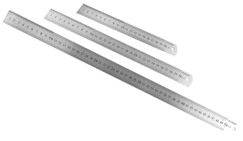 WELDINGER Edelstahllineale 3er-Set 200, 300 und 500 mm lang