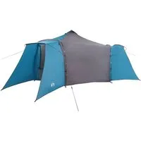 vidaXL Tipi Zelt Blau und Grau 492 x 492 cm - Geräumiges Tipi-Zelt für Camping mit wasserfestem Taftstoff, ideal für Familien und Gruppen. Tragbar und einfach zu transportieren, perfekt für Abenteuer in der Natur.
