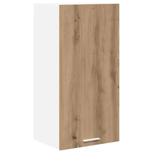 vidaXL Hängeschrank Riga Artisan-Eiche und Weiß 40 x 31 x 80 cm, Geräumiger Stauraum, robuster Küchenregal, Moderne Wand-Organizer, Holzlösung für mehr Platz