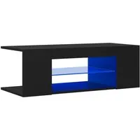 vidaXL TV Schrank mit LED-Leuchten - TV-Halterungen mit modernem Design und RGB-LED-Beleuchtung für ein trendiges Wohnzimmer-Ambiente, stabil und geräumig für Ihre Mediengeräte.