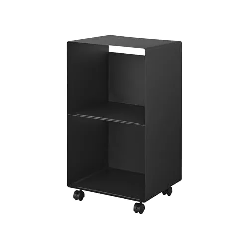 Produktbild Yamazaki 10230 Tower Schallplatten-Regal mit Rollen – Schwarz, Minimalistisch