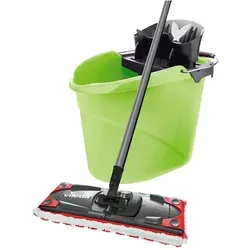 Vileda UltraMax 2 in 1 Colors Komplett-Set - Besen, Bodenwischer & Schrubber - Praktisches Komplett-Set mit Eimer und Wischbezug für streifenfreies Wischen und einfache Reinigung