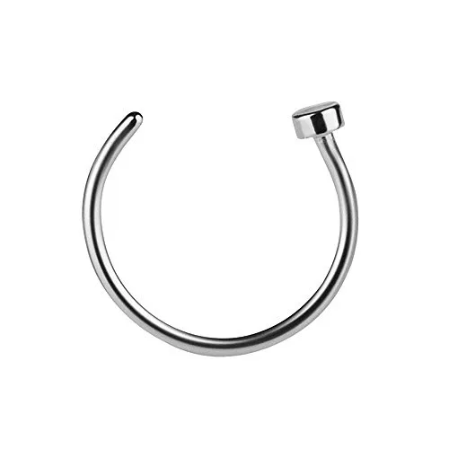 Taffstyle Nasenpiercing Nasenring Fake Hoop Ring Piercing Bauch Septum Tragus Helix Nase Lippe Ohr Clip On Ear Cuff Ohrringe Silber 1,0mm x 10mm