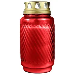BOLSIUS Laternenglas mit Golddeckel, Grabkerze Rot in rot von Bolsius