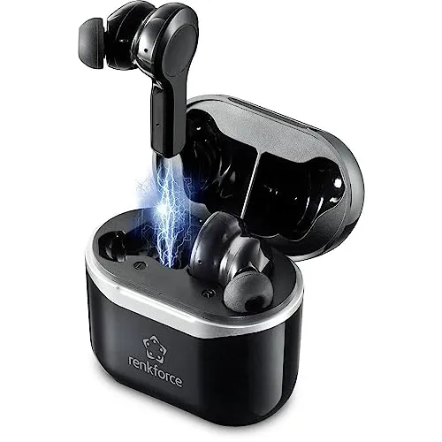 Renkforce RF-NCE-500 In Ear Kopfhörer - Kopfhörer mit aktiver Rauschunterdrückung bis 25 dB, transparentem Modus für Außenweltwahrnehmung und kristallklarer Wiedergabe – ideal für ungestörtes Hören.