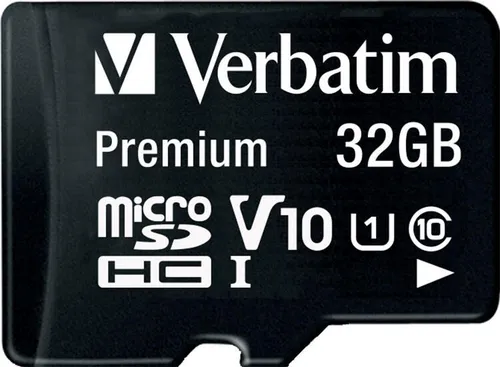 VERBATIM 44083 - MicroSDHC-Speicherkarte 32GB, Class 10 für hohe Geschwindigkeiten - Speicherkarten, ideal für Smartphones und Digitalkameras; Class 10 ermöglicht Datenübertragung mit bis zu 80 MBit/s für hochauflösende Videos.
