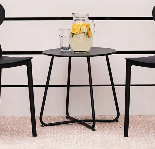 Homestyle4u 2486 Beistelltisch Schwarz Metall