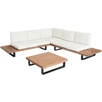 Garten-Garnitur MCW-H54 - Lounge-Set aus Akazie Holz und Aluminium - Gartenmöbel mit Spun Poly Bezug für doppelte Lebensdauer, ideal für stilvolle Entspannung im Freien.