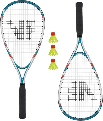 Vicfun Crossminton Speed Badminton Set VF-100 - Komplettes Set für Freizeitspieler - Zubehör für Crossminton: Enthält 2 Schläger, 3 Bälle, 8 Spielfeldmarkierungen und eine praktische Tasche für unterwegs.