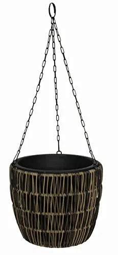 TrendLine Polyrattan Hängeampel Ø 25 x 22 cm mit Einsatz Körbe, Blumentöpfe, kästen & Untersetzer