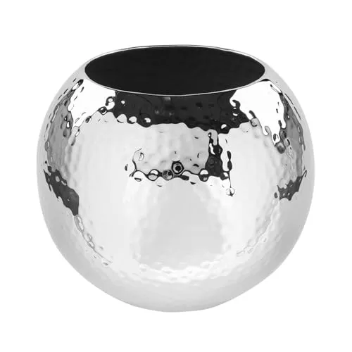 Fink runde Blumenvase Ø 20 cm in silber von Fink