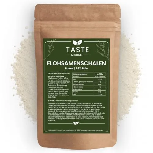 Flohsamenschalen Pulver – 99% rein – hochwertige indische Qualität – 100 g