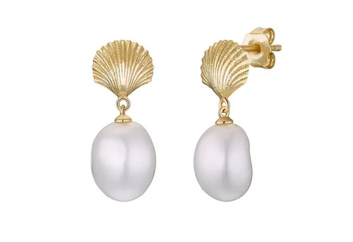 NOELANI Creolen 925 Sterling Silber Ohrschmuck mit Süßwasserzuchtperle - Elegante Ohrringe aus 925 Sterling Silber mit einer edlen Süßwasserzuchtperle, perfekt für jeden Anlass. Kommt in einer stilvollen Schmuck Geschenk Box.