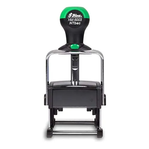 Personalisierbarer Stativstempel aus recyceltem Material Shiny ECOline HM-6003 - mit eigenem Text und Logo gestalten, 50 x 30 mm für bis zu 6 Zeilen