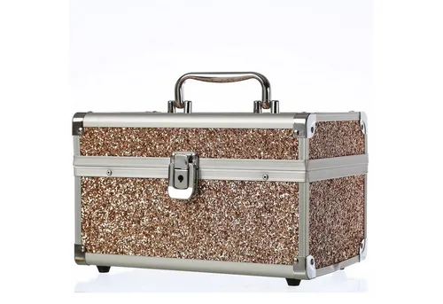 MARELIDA® Schmuckkoffer in Rosegold mit Glitzeroptik in gold von Marelida