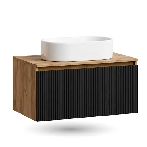 Planetmöbel Waschtisch-Set ARISA 80 cm mit Keramik Waschbecken