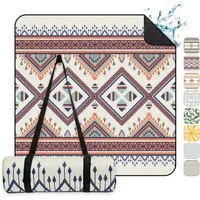 Sekey Picknickdecke Wasserdicht 200x200cm im Boho-Stil - XXL Picknickdecke für 4–6 Personen, wasserabweisend und sandabweisend. Ideal für Strand, Park oder Camping. Dank dreischichtiger Konstruktion bietet sie optimalen Komfort und lässt sich einfach transportieren.