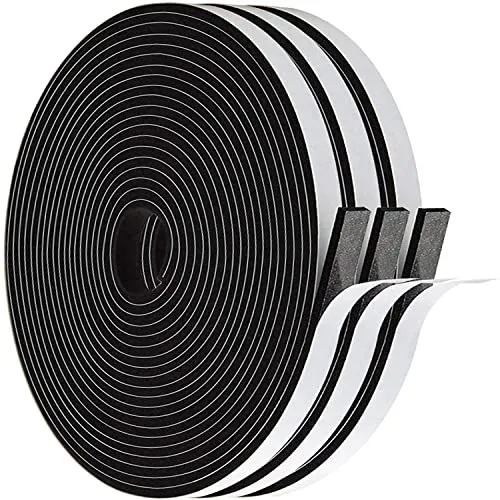 Dichtungsband Selbstklebend für Türen Fenster, 6mm(B) x 3mm(D)/18m Gummidichtung Türdichtung Schaumstoffband Schalldämmung Wasserdicht für Kollision Siegel Schalldicht