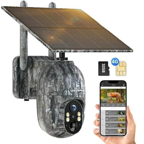 4G LTE Wildkamera Solar 1080P - Live Übertragung & Smartphone Steuerung - Beobachtungsmonitore mit 1080P Live Übertragung und Smartphone-App, ideal für abgelegene Standorte. IP66 wasserdicht und mit kontinuierlicher Solarstromversorgung für zuverlässige Überwachung.