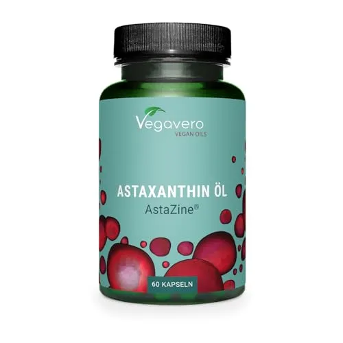 Astaxanthin hochdosiert | Premium Rohstoff: AstaZine - CO2-Extraktion | Vegan | Oxidationsschutz - Vegane Kapseln | Laborgeprüft | Ohne künstliche Zusätze | Deutsche Produktion von Vegavero