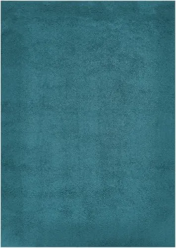 andiamo Teppich San Paolo - Moderner Hochflor Teppich in Petrol - Teppich für Wohnzimmer und Schlafzimmer, aus 100% Polyester mit ca. 27 mm Florhöhe, pflegeleicht und perfekt für Fußbodenheizung, ideal für eine gemütliche Atmosphäre.