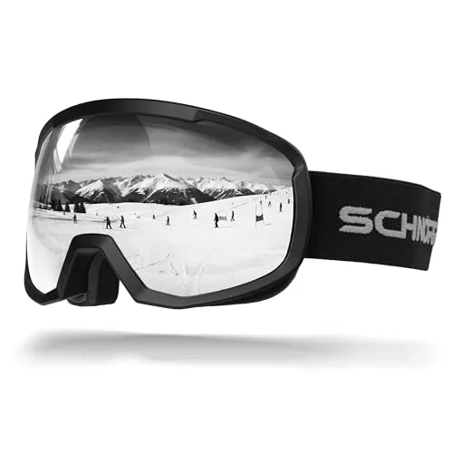 SCHNORR Kinder Skibrille Kidsi Go Silber S3 | verspiegelt, Anti-Fog, UV400 Skibrille Kinder,Ski Snowboard Brille Brillenträger Schneebrille für Junior Jungen Mädchen Teenager Anti-UV Anti-Fog