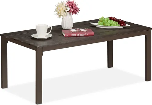 Relaxdays Gartentisch rechteckig, braun