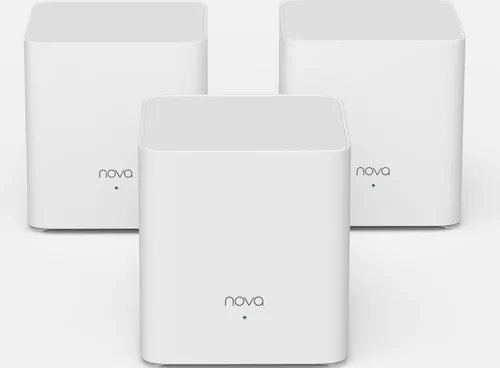 Tenda Nova MX3 Mesh WLAN System - AX1500 Wi-Fi 6 Dualband Router und Repeater - empfohlen für Häuser mit 2-3 Schlafzimmern - 2xGigabit Ports für Jede Einheit - APP Steuerung - WAP3-3er Pack