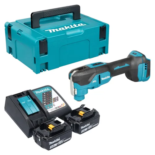 Makita DTM 53 RFJ Akku Multifunktionswerkzeug 18 V OIS / Starlock Brushless + 2x Akku 3,0 Ah + Ladegerät + Makpac