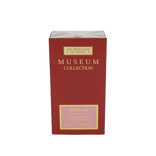 The Merchant of Venice White Tea Eau de Toilette 50 ml - Eleganter Duft mit frischen Noten von Bergamot und Zitrusfrüchten, kombiniert mit blumigem Herzen aus weißem Tee und Jasmin. Ideal für Alltag und besondere Anlässe.