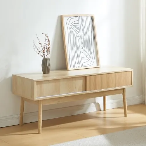 [en.casa] Fernsehtisch Landskrona - Moderner TV Schrank mit Schiebetüren - TV-Halterungen mit elegantem Design und großzügigem Stauraum; ideal für DVDs und Spielekonsolen, sorgt für eine saubere Kabelführung.