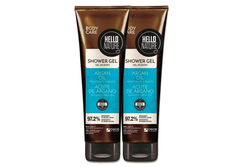 P-Beauty Cosmetic Accessories Duschgel Duschbad Herren Damen Shower Gel mit Arganöl Bio Vegan Hello Nature, 2-tlg., Duschgel, Körperpflege, Hautpflege, Hello Nature