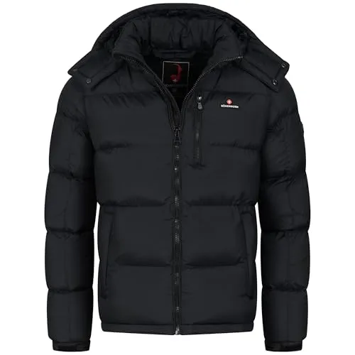 Höhenhorn Eiskar Herren Winter Jacke Schwarz Gr. XL - Funktionsjacken mit hervorragender Wärmeisolierung und abnehmbarer Kapuze für optimalen Schutz bei kaltem Wetter. Stilvolles Design und atmungsaktives Material sorgen für Komfort und einen modischen Look.