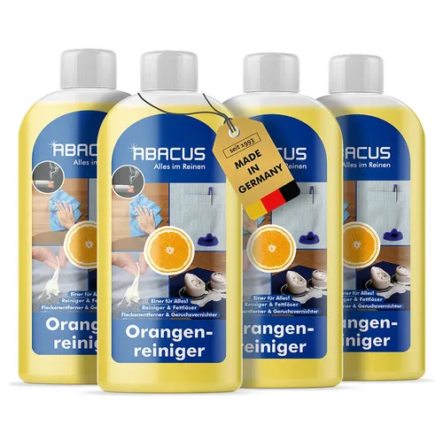 ABACUS Orangenreiniger Orange Reiniger Fleckenentferner Fettlöser Allzweckreiniger (Super Fettlöser, [- Geruchsvernichter Extrem Kraftvoll)