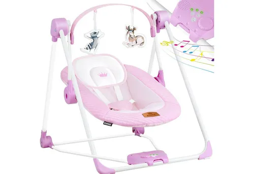 KIDIZ Babywippe - Pinke Babyschaukel mit Geschwindigkeitseinstellungen - Wippen für Babys mit individuell einstellbaren Geschwindigkeiten für optimalen Komfort und Entspannung.