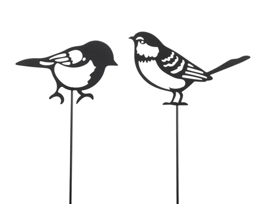 Decoris season decorations Gartenstecker Gartenstecker Vogel am Stab 35x15cm Eisen 1 Stück sortiert Schwarz