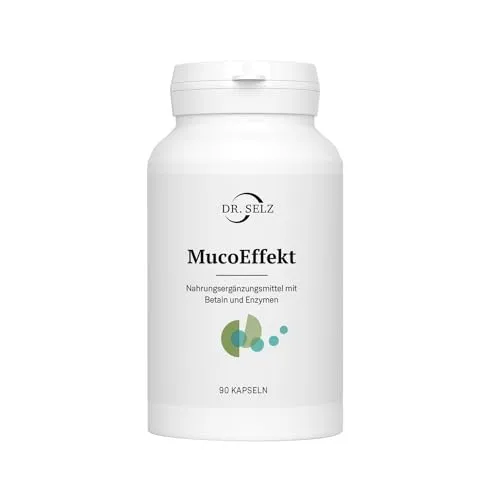Dr. Selz MucoEffekt Kapseln zur Eiweiß- und Fettverdauung - Verdauungsenzyme mit Protease, Lipase und Betain-HCl für optimale Verdauung. 100% vegan und laborgeprüft, ideal zur Unterstützung bei Magen-Darm-Problemen.