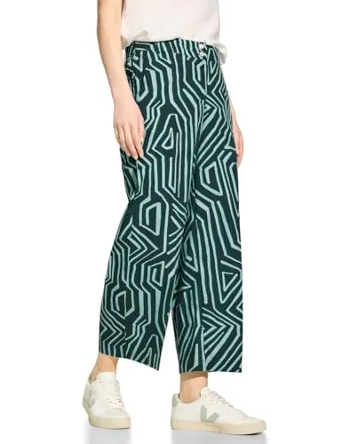 CECIL Damen B377983 Hose Loose Fit, fir Green, XL / 26L in grün von CECIL