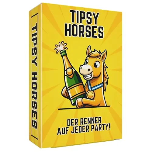 Tipsy Horses | Pferderennen als Trinkspiel & Kartenspiel für Erwachsene | Ab 4+ Spielern | Partyspiel für Junggesellenabschied, Festival & Geburtstag | Gruppenspiel und Saufspiel ab 18 | Zubehör