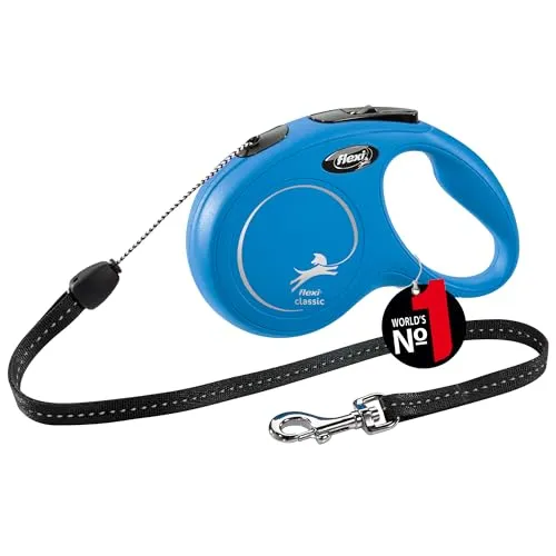 flexi® Classic S Seil 8 m blau, Roll-Leine für Hunde bis 12 kg
