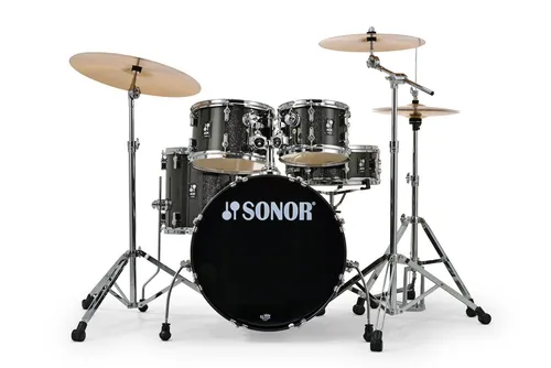 Sonor AQX Stage Black Midnight Sparkle Drumset - Komplettes Schlagzeugset mit hochwertigem Beckensatz und edler Black Midnight Sparkle Oberfläche, ideal für Anfänger und Profis.