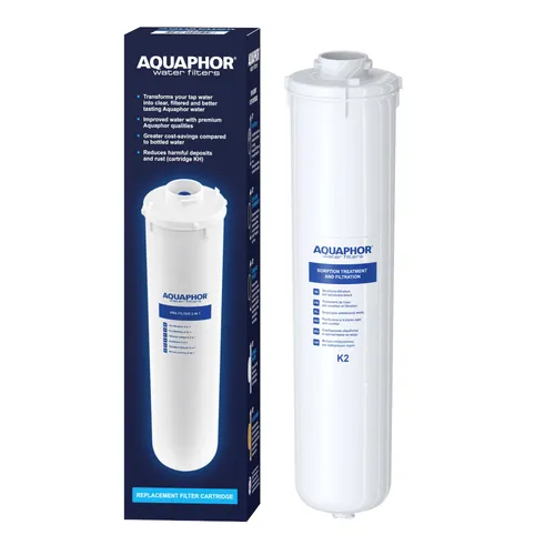 Aquaphor 4744131010878 Kohlekartusche K2 - Wasserfilter mit Aqualen-Faser, entfernt effektiv Schwermetalle und organische Verbindungen für reines Trinkwasser.